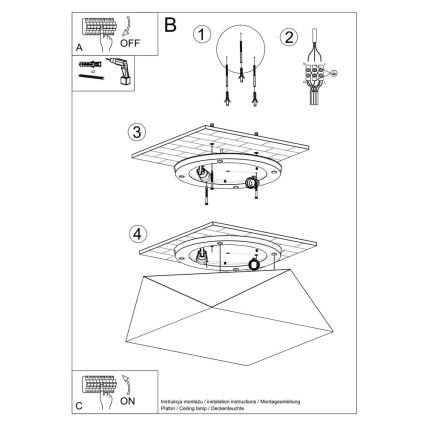 Stropní svítidlo HEXA 2xE27/60W/230V bílá