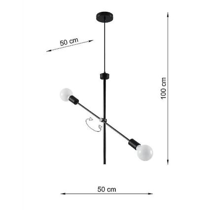 Lustr na lanku CONCEPT 2xE27/60W/230V