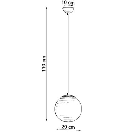 Lustr na lanku TOYA 1xE27/60W/230V pr. 20 cm bílá/zlatá