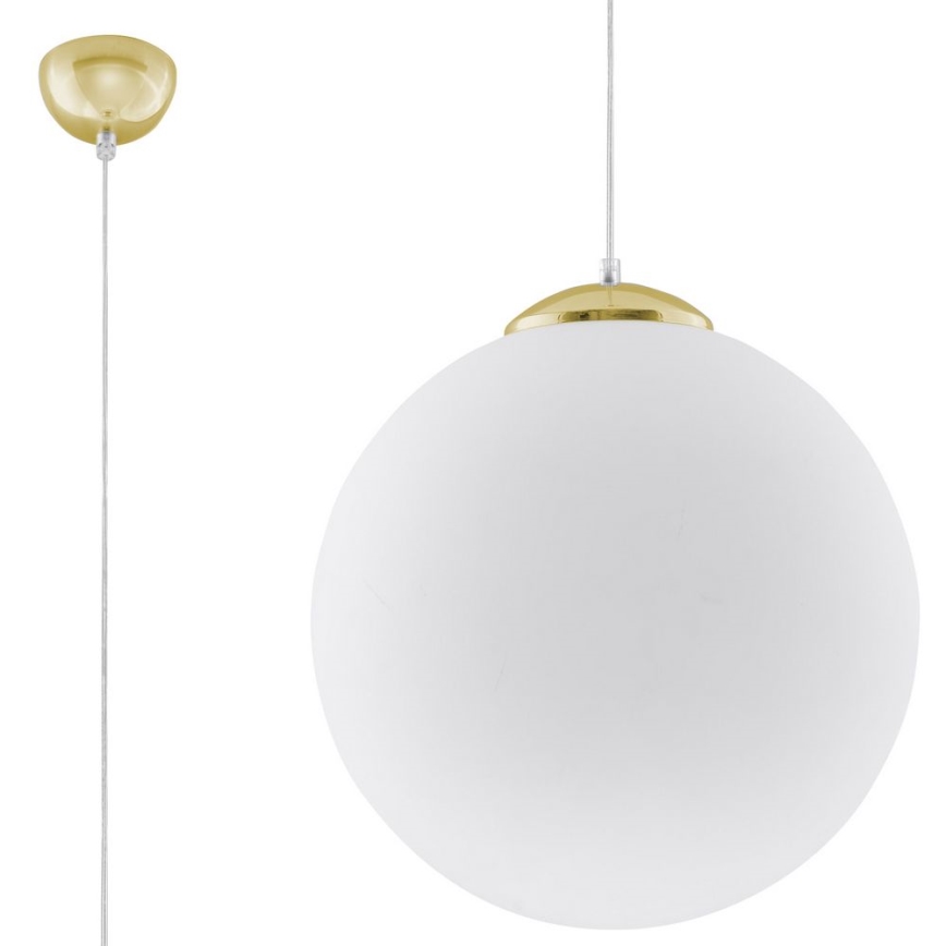 Lustr na lanku TOYA 1xE27/60W/230V pr. 40 cm bílá/zlatá