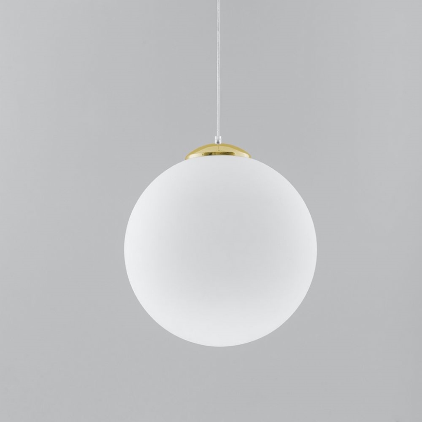Lustr na lanku TOYA 1xE27/60W/230V pr. 40 cm bílá/zlatá