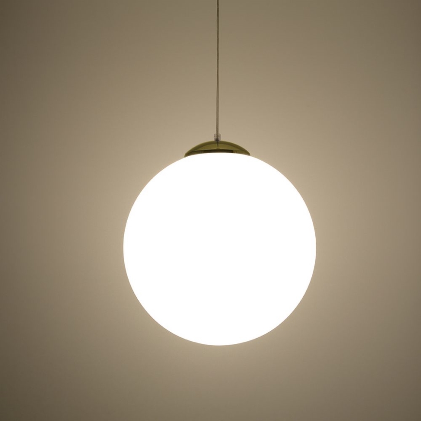 Lustr na lanku TOYA 1xE27/60W/230V pr. 40 cm bílá/zlatá