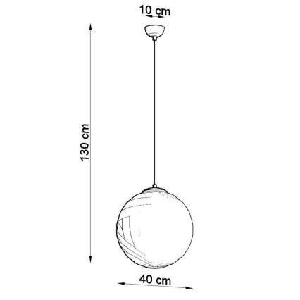 Lustr na lanku TOYA 1xE27/60W/230V pr. 40 cm bílá/zlatá
