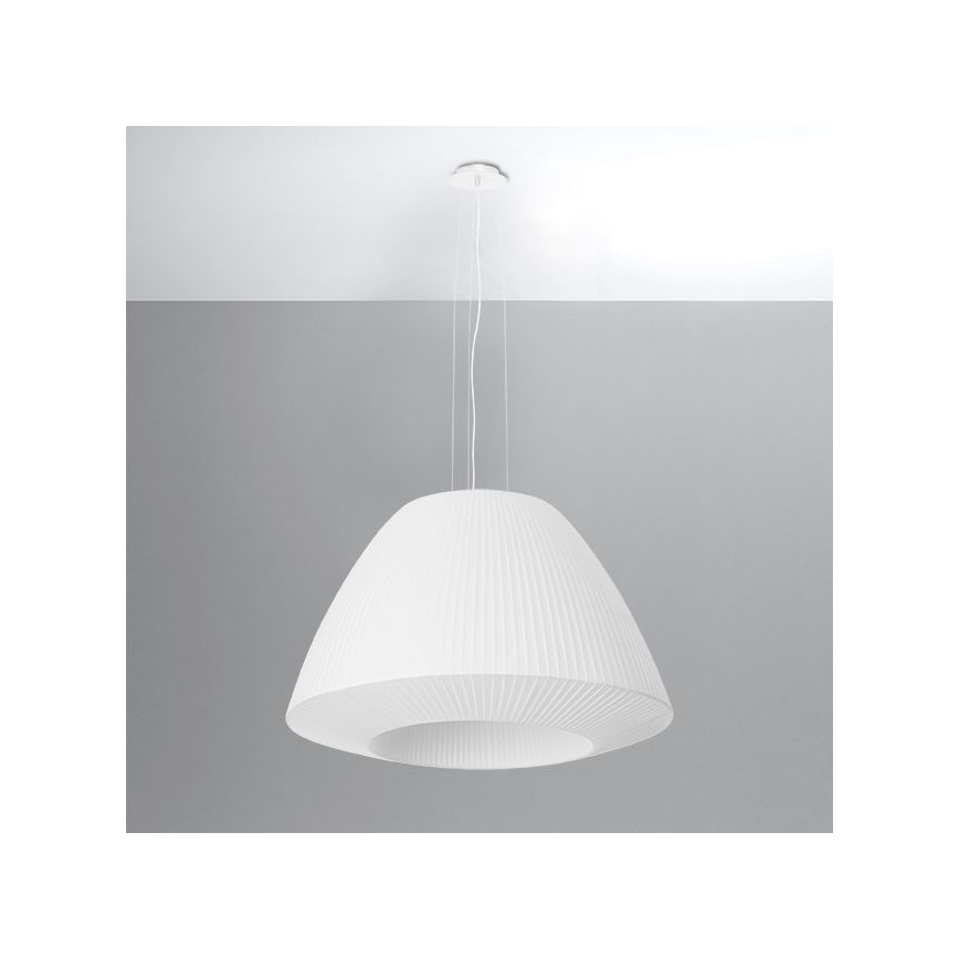 Lustr na lanku BELLA 3xE27/60W/230V pr. 60 cm bílá