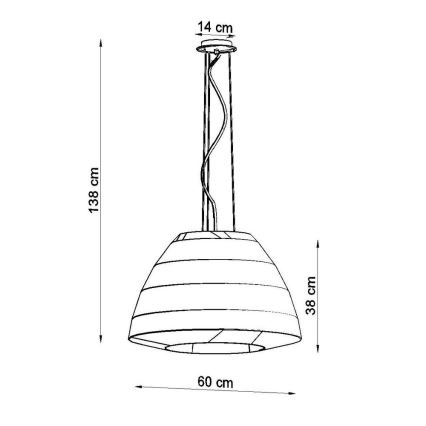 Lustr na lanku BELLA 3xE27/60W/230V pr. 60 cm bílá