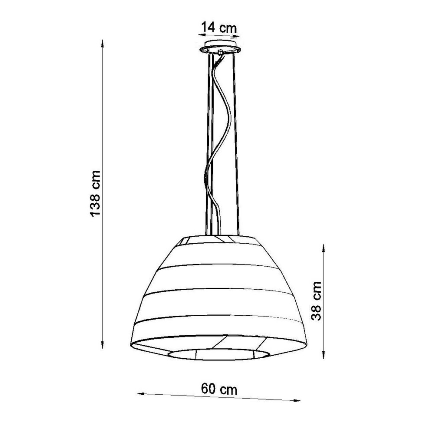 Lustr na lanku BELLA 3xE27/60W/230V pr. 60 cm bílá