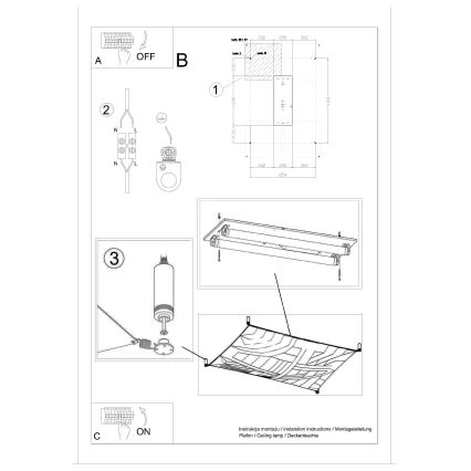 LED Stropní svítidlo LUNA 2xG13/8,5W/230V 80x105 cm bílá