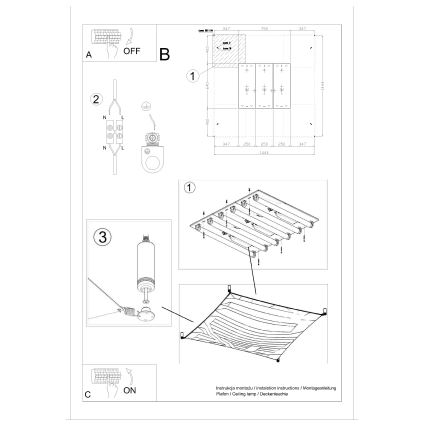 LED Stropní svítidlo LUNA 6xG13/8,5W/230V 14x14 cm bílá