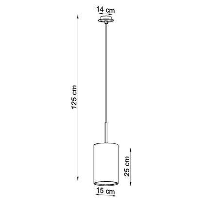 Lustr na lanku OTTO 1xE27/60W/230V pr. 15 cm bílá