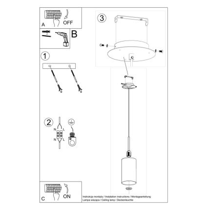 Lustr na lanku OTTO 1xE27/60W/230V pr. 15 cm bílá