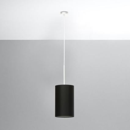 Lustr na lanku OTTO 1xE27/60W/230V pr. 15 cm černá