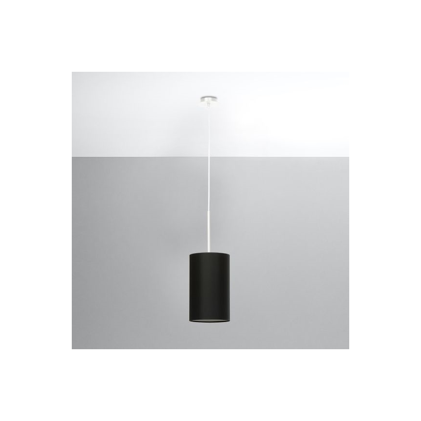 Lustr na lanku OTTO 1xE27/60W/230V pr. 15 cm černá