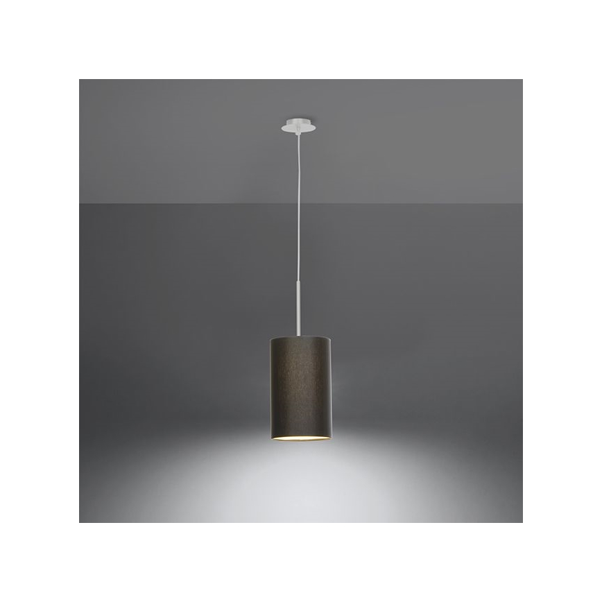 Lustr na lanku OTTO 1xE27/60W/230V pr. 15 cm černá