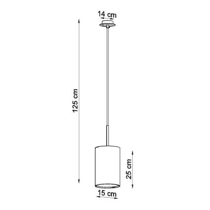 Lustr na lanku OTTO 1xE27/60W/230V pr. 15 cm černá