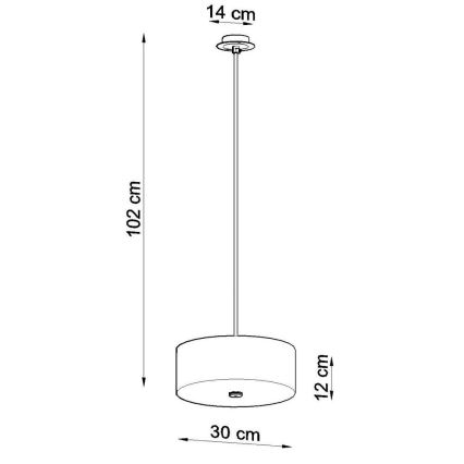 Lustr na lanku SKALA 3xE27/60W/230V pr. 30 cm černá