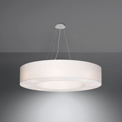 Lustr na lanku SATURNO 8xE27/60W/230V pr. 90 cm bílá
