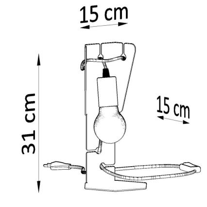 Stolní lampa ARBY 1xE27/60W/230V černá