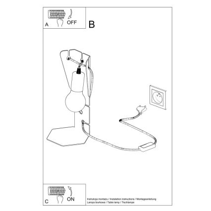 Stolní lampa ARBY 1xE27/60W/230V černá