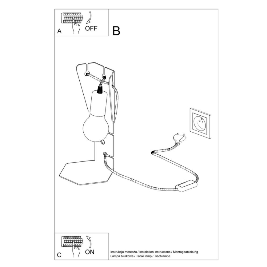 Stolní lampa ARBY 1xE27/60W/230V černá