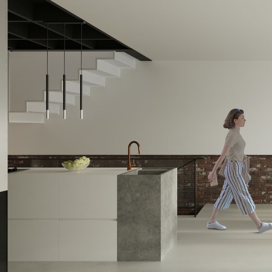 Lustr na lanku MOSAIC 1xG9/12W/230V černá/lesklý chrom