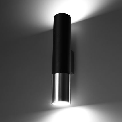 Nástěnné svítidlo LOOPEZ 2xGU10/10W/230V černá/lesklý chrom