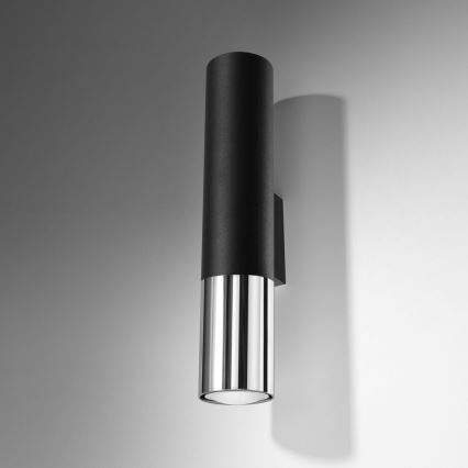 Nástěnné svítidlo LOOPEZ 2xGU10/10W/230V černá/lesklý chrom