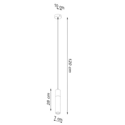 Lustr na lanku ZANE 1xGU10/40W/230V beton/bříza/buk