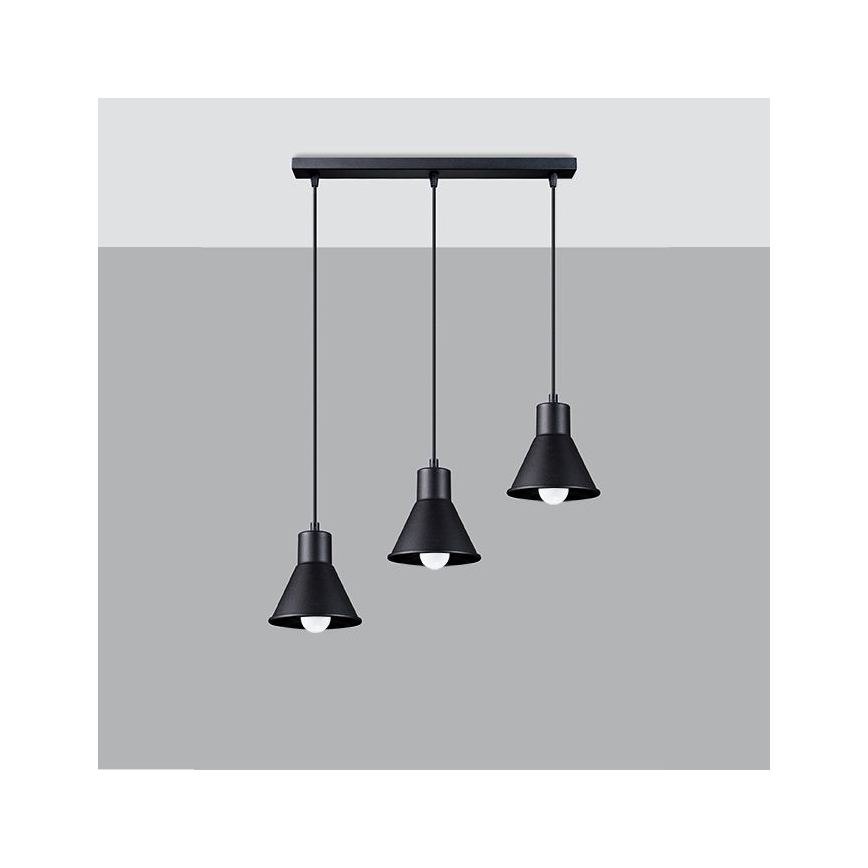 Lustr na lanku TALEJA 3xE27/60W/230V černá