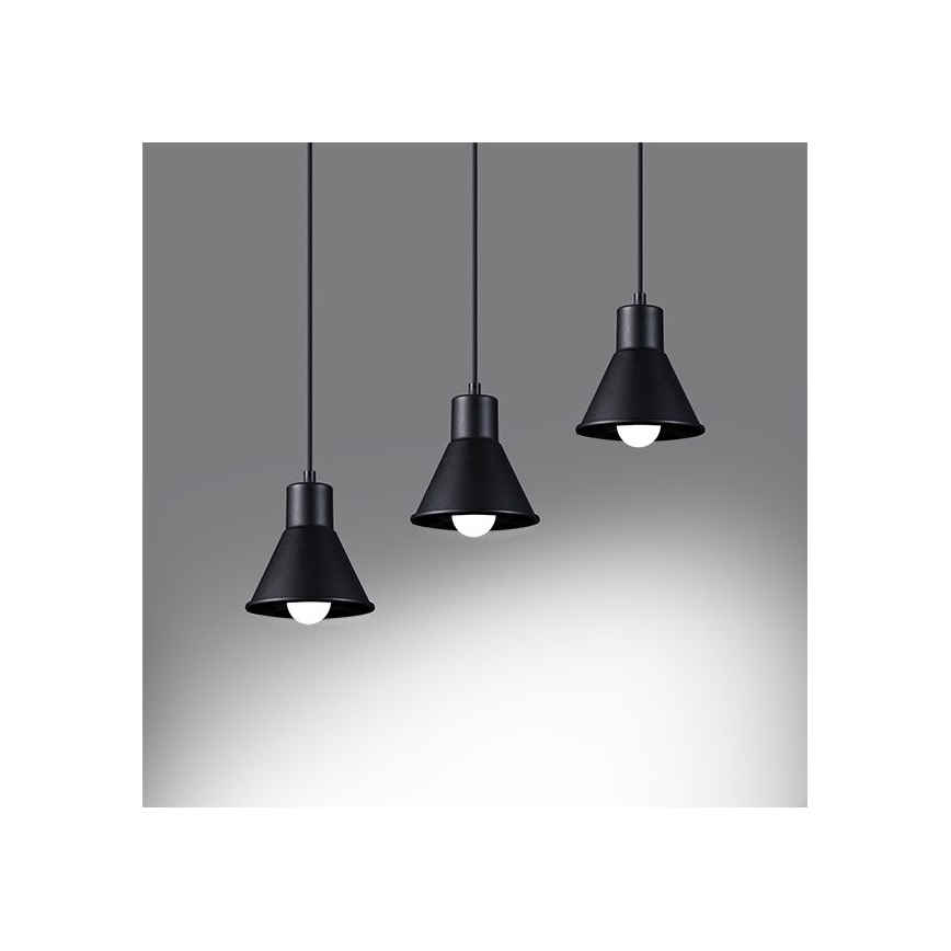 Lustr na lanku TALEJA 3xE27/60W/230V černá
