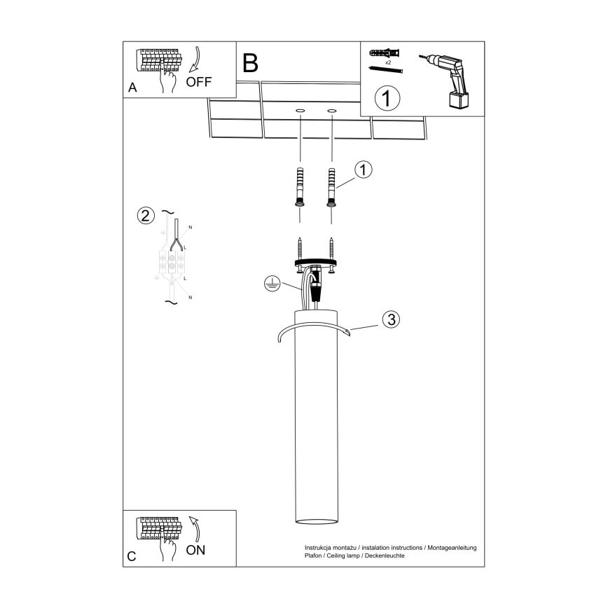 Bodové svítidlo LAGOS 1xGU10/10W/230V 60 cm černá