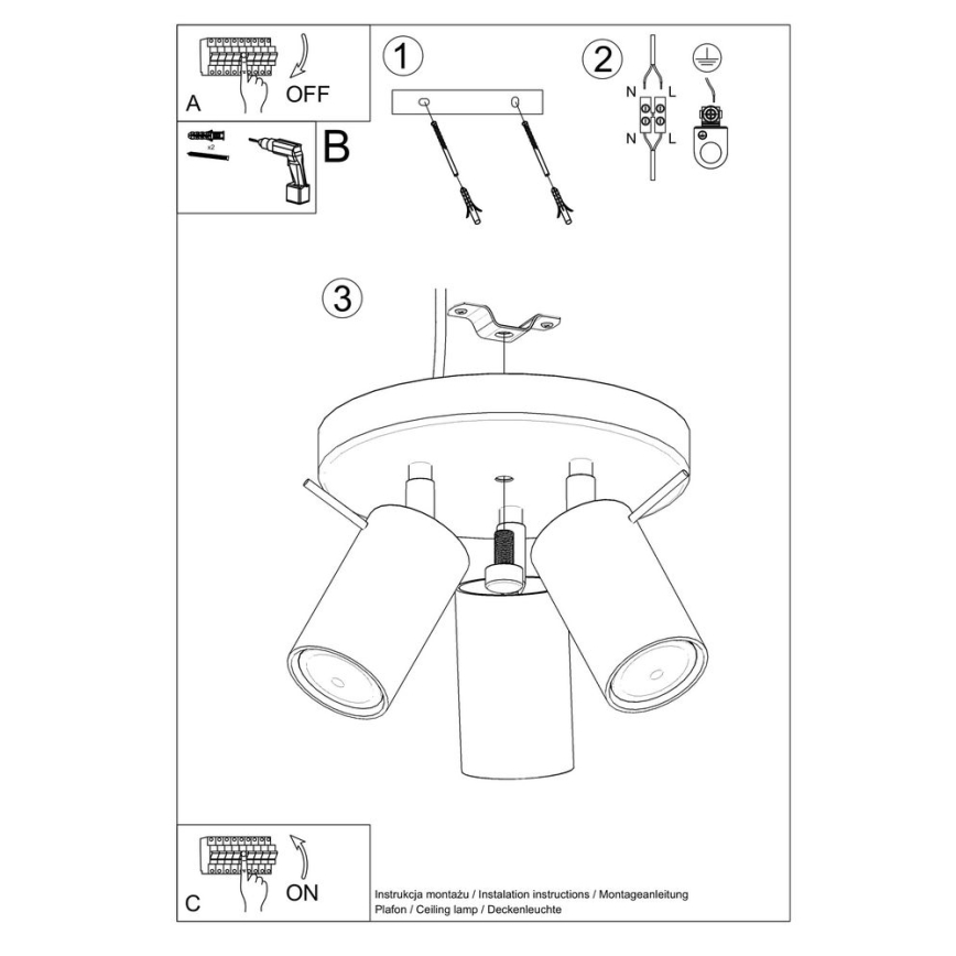 Bodové svítidlo RING 3xGU10/10W/230V bílá