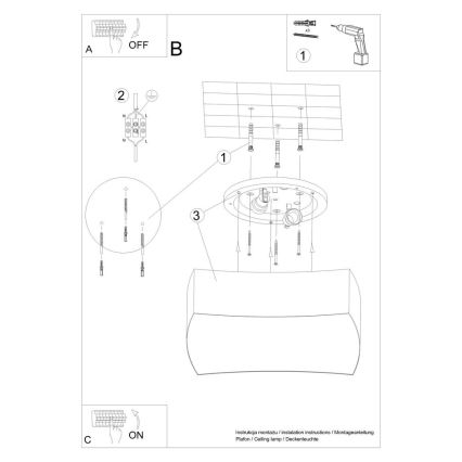 Stropní svítidlo SQUARE 2xE27/60W/230V bílá