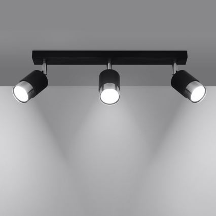 Bodové svítidlo NERO 3xGU10/40W/230V černá/lesklý chrom