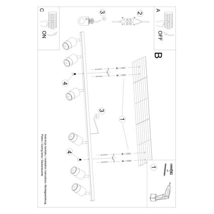 Bodové svítidlo NERO 6xGU10/40W/230V černá/zlatá