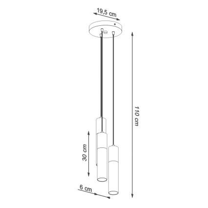 Lustr na lanku BORGIO 3xGU10/40W/230V beton/kov bílá