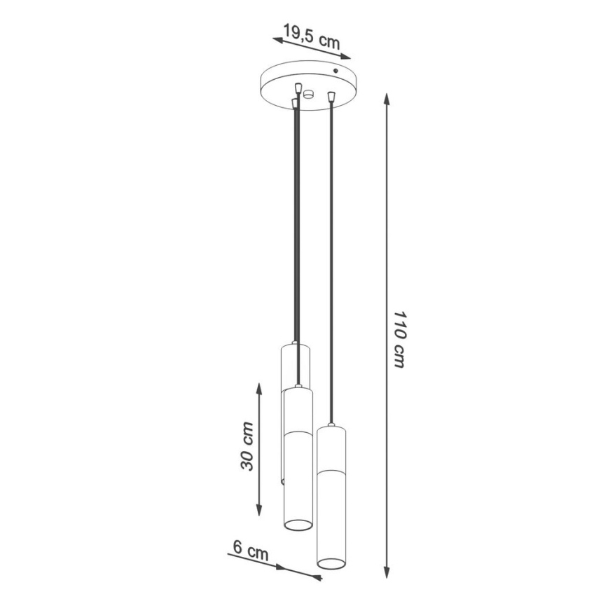 Lustr na lanku BORGIO 3xGU10/40W/230V beton/kov černá