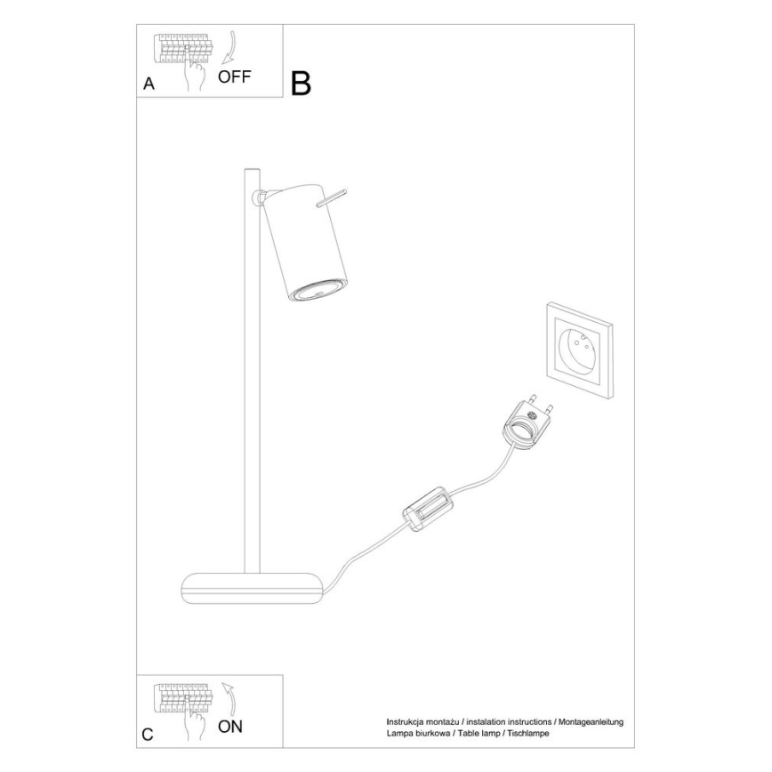 Stolní lampa RING 1xGU10/10W/230V bílá