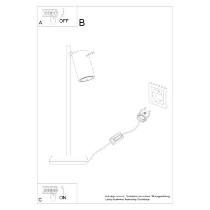 Stolní lampa RING 1xGU10/10W/230V černá