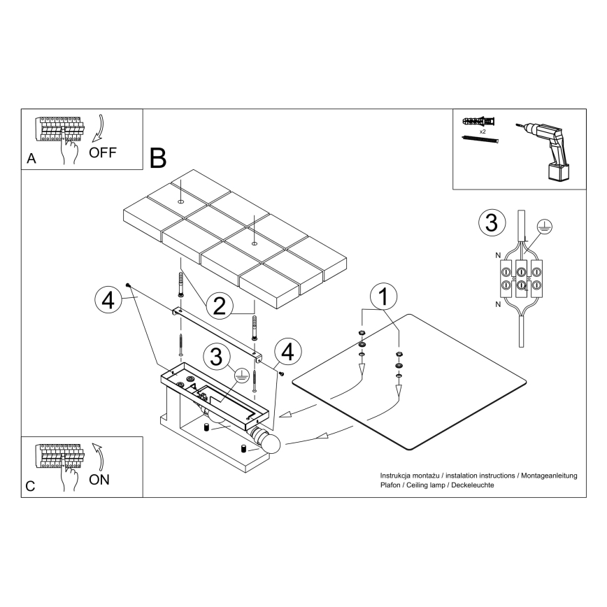 Stropní svítidlo LAPPO 2xE27/15W/230V bílá