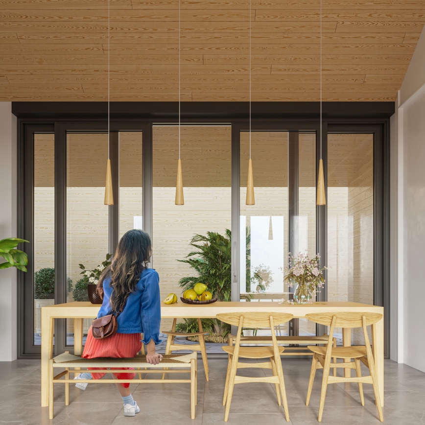 Lustr na lanku SULA 1xGU10/10W/230V pr. 8 cm béžová