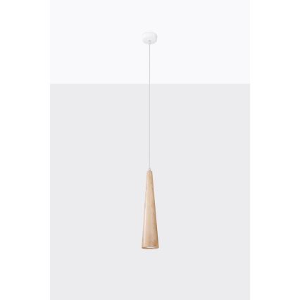 Lustr na lanku SULA 1xGU10/10W/230V pr. 8 cm béžová