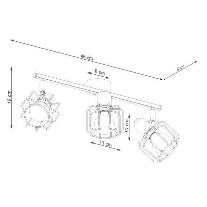 Bodové svítidlo BELUCI 3xE14/40W/230V černá