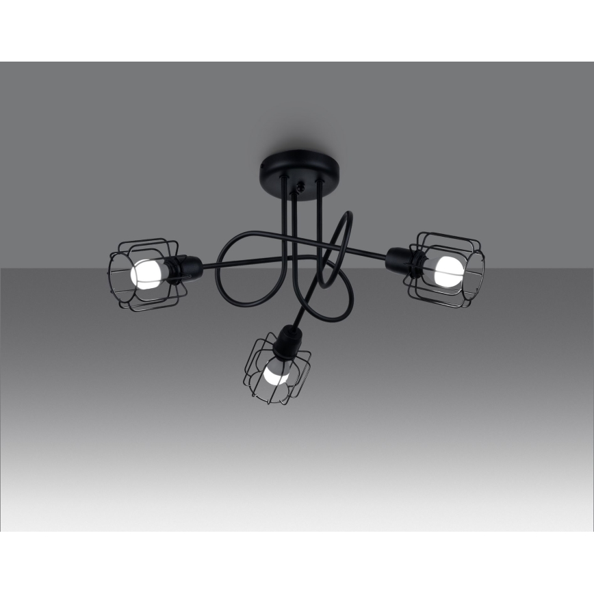 Lustr na tyči BELUCI 3xE14/40W/230V černá