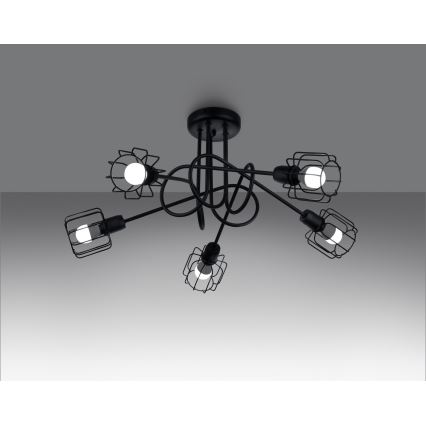 Lustr na tyči BELUCI 5xE14/40W/230V černá