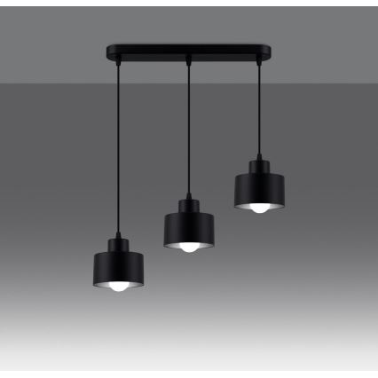 Lustr na lanku SAVAR 3xE27/60W/230V černá