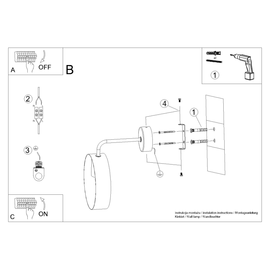Nástěnná lampa TITRAN 1xE27/60W/230V bílá