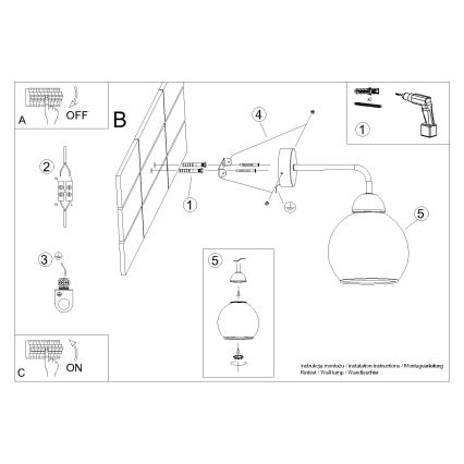 Nástěnná lampa ALINO 1xE27/60W/230V černá