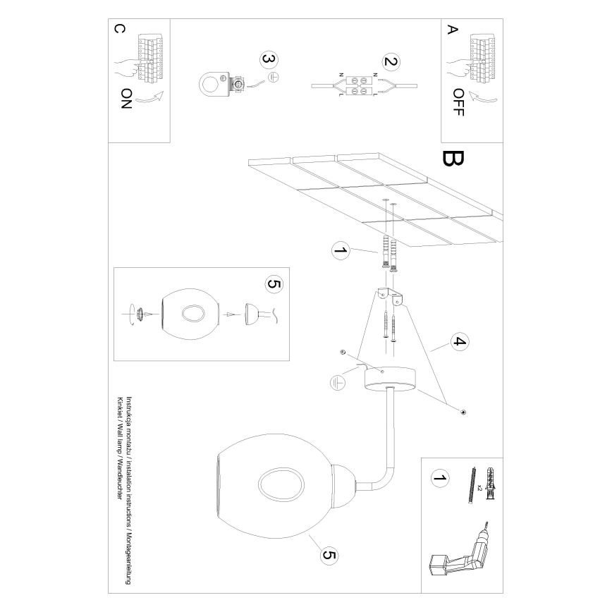 Nástěnná lampa FILLAN 1xE27/60W/230V černá