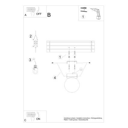 Stropní svítidlo YOLI 1xG9/12W/230V černá