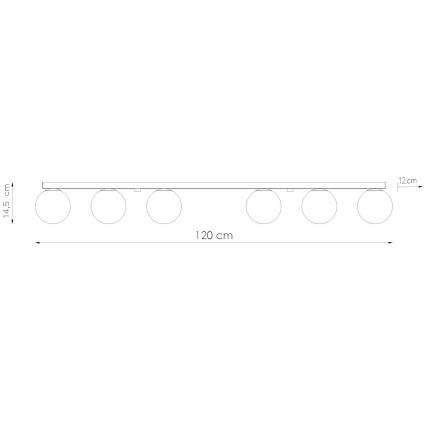 Stropní svítidlo YOLI 6xG9/12W/230V černá